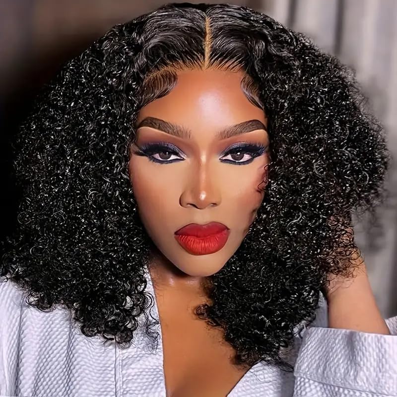 16 Inch Bob Wig Human Hair Deep Wave Lace Front Wigs for Women