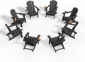 Folding Adirondack Chair Set of 8 - Durable All-Weather Patio Seating