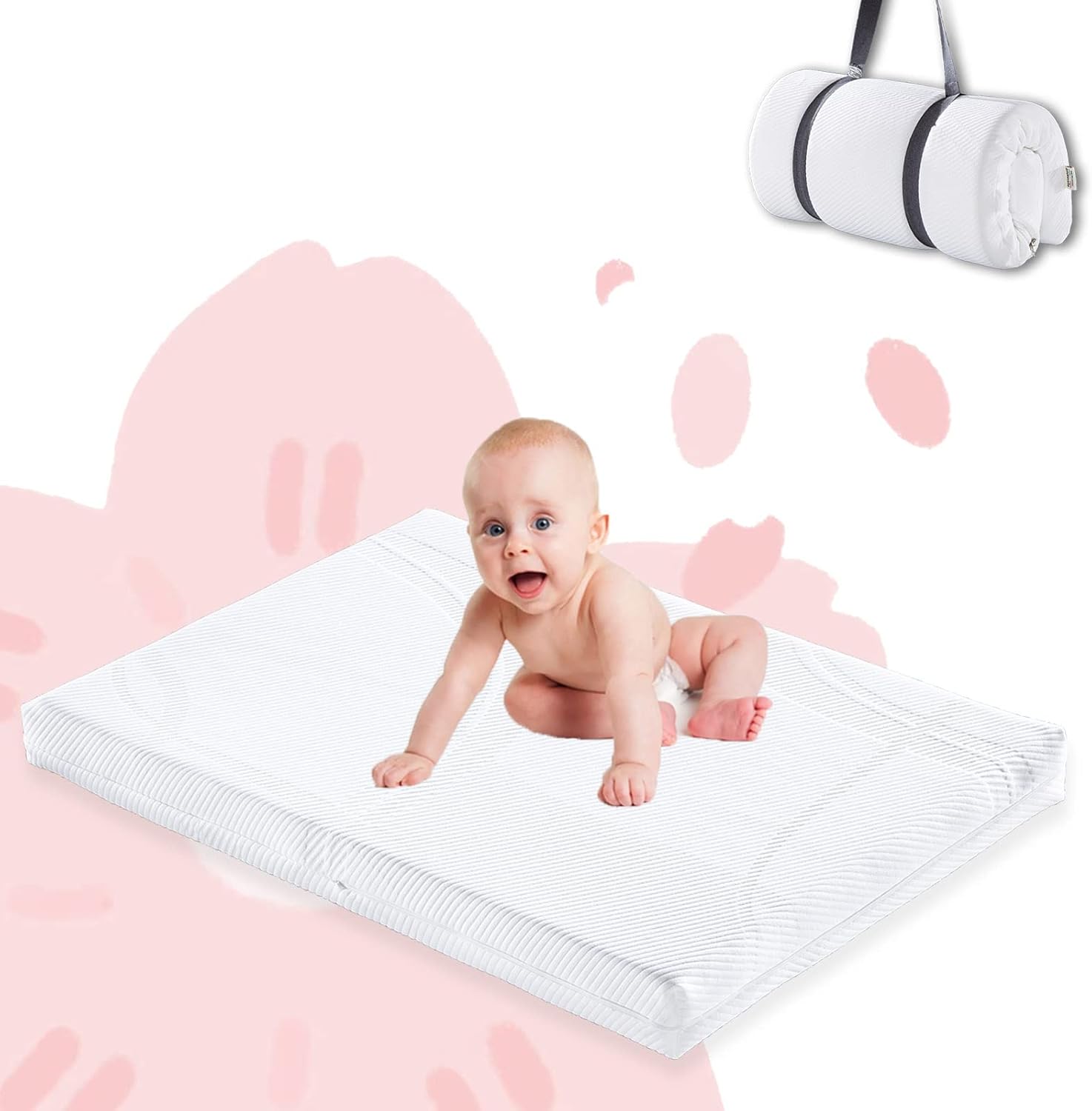 Pack n Play Mattress 3in Thick Memory Foam for Baby Travel