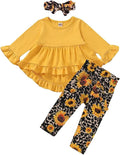 Ruffle Sleeve Floral Pant Set for Little Girls by Kucnuzki