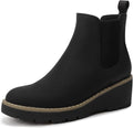 Girls Ankle Boots Platform Slip On Chelsea Wedge Booties