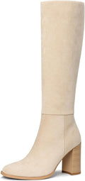 Lumeheel Women Knee High Chunky Heel Boots - Comfortable Tall Boots