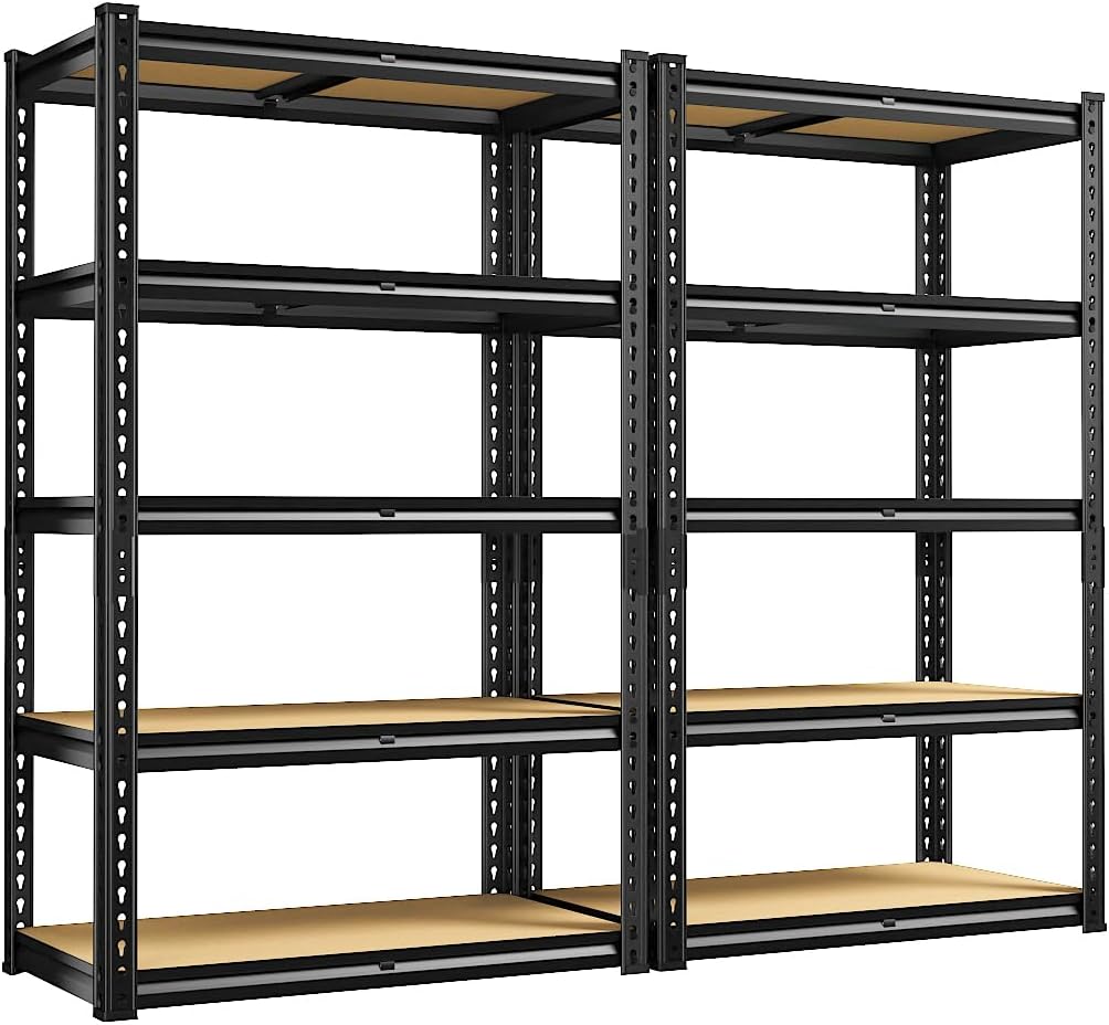 REIBII 5 Tier Heavy Duty Metal Shelving for Garage and Pantry