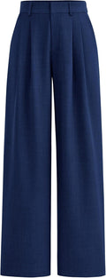 Women's Elastic High Waisted Work Pants - Linen-Like Twill Fit