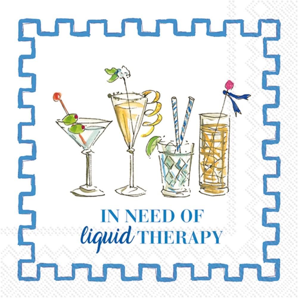 Liquid Therapy Cocktail Napkins, 20-Count - Elegant & Disposable