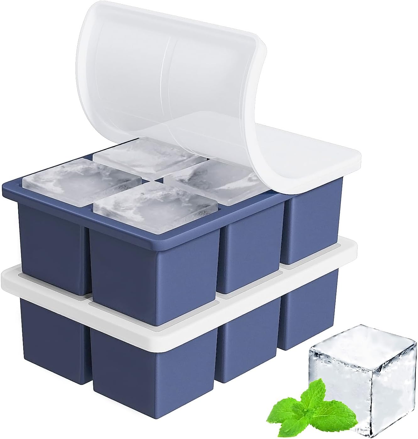 Big Cubes for Whisky: 2 Pack Silicone Ice Trays