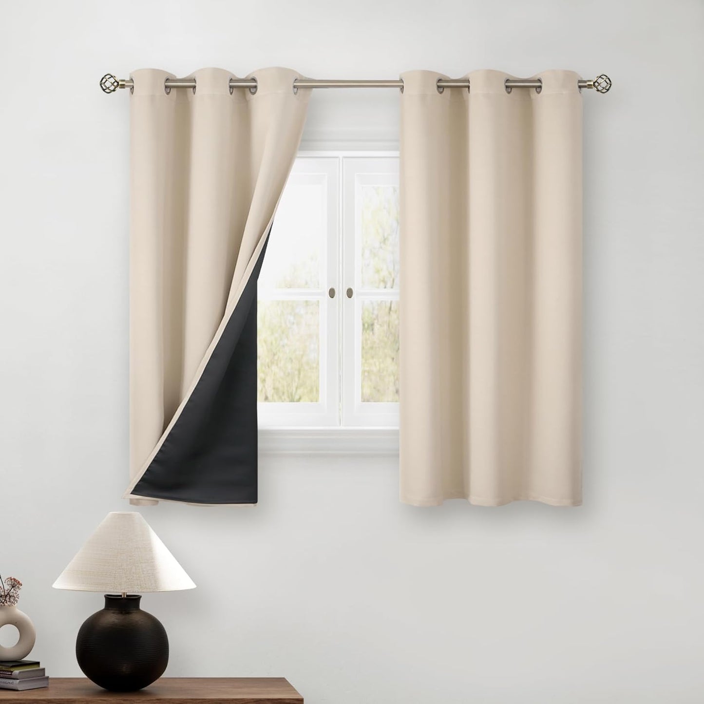 BGment Short Blackout Curtains for Bedroom - 100% Light Blocking