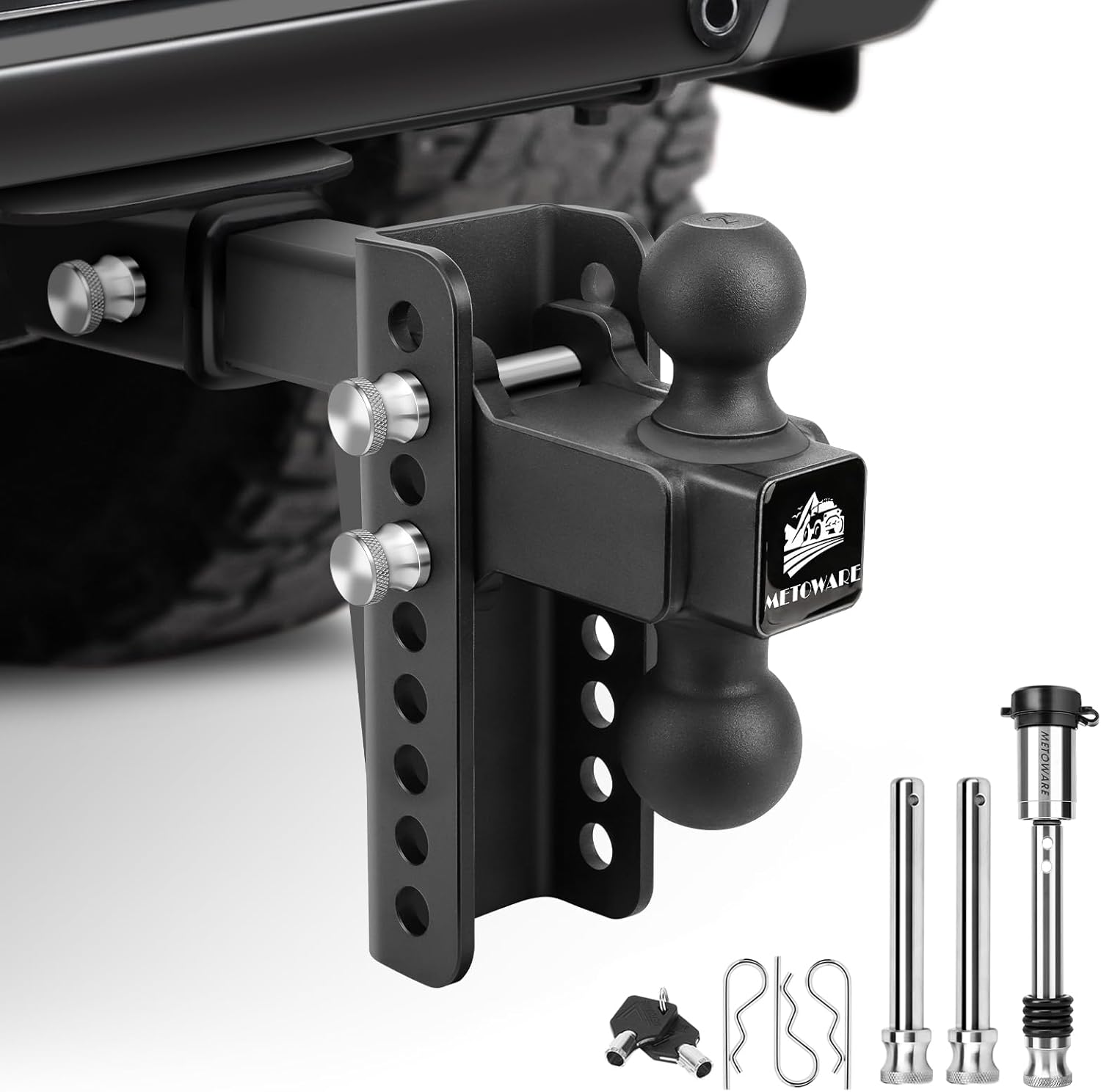 METOWARE Adjustable Trailer Hitch for Heavy Duty Towing Needs