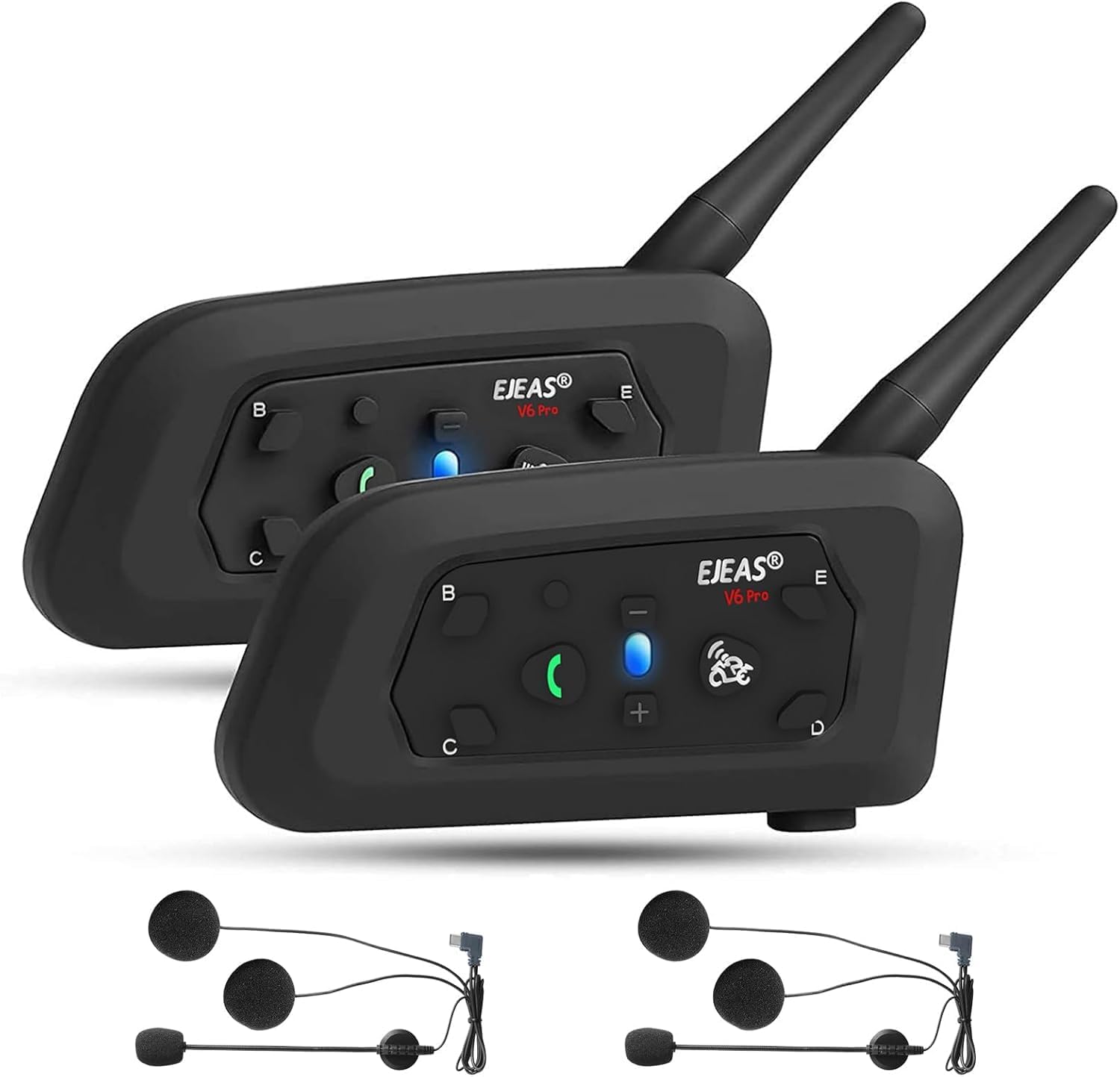EJEAS V6 Pro Motorcycle Bluetooth Headset for Intercom System