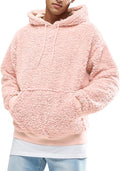Mens Fuzzy Sherpa Pullover Hoodie Sweatshirt - Slim Fit Warm