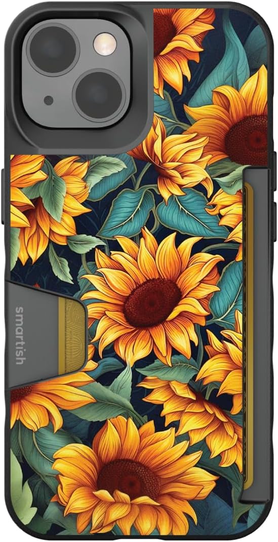 Smartish Sunflower Power iPhone 14 Wallet Case for Protection