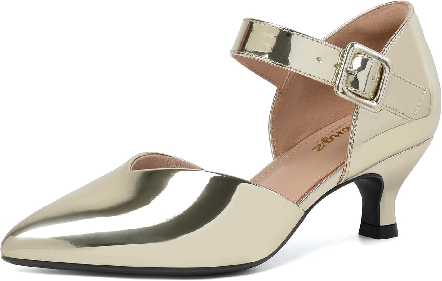 Comfortable Kitten Heels for Women with Ankle Strap Design