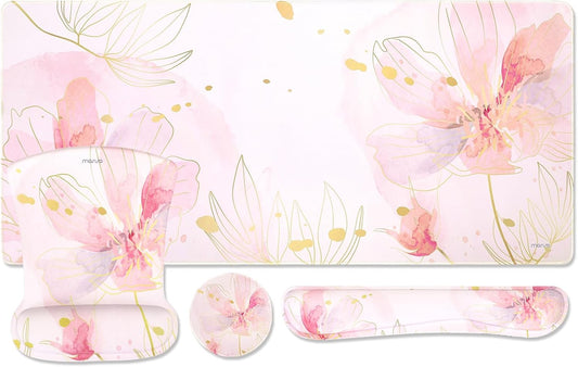 MOSISO Pink Desk Mat Set - Ergonomic Comfort