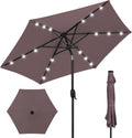 Outdoor Solar Market Table Umbrella 7.5ft - LED Lighted Shade