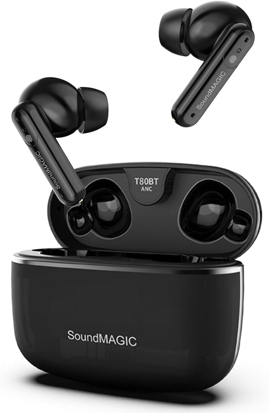 SoundMAGIC T80BT ANC Wireless Earbuds - Black
