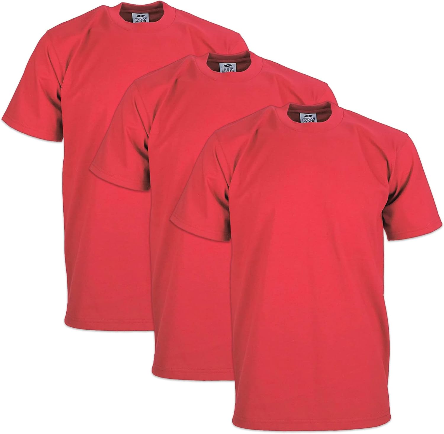 Pro Club Men's Heavyweight Cotton Crew Neck T-Shirt 3-Pack