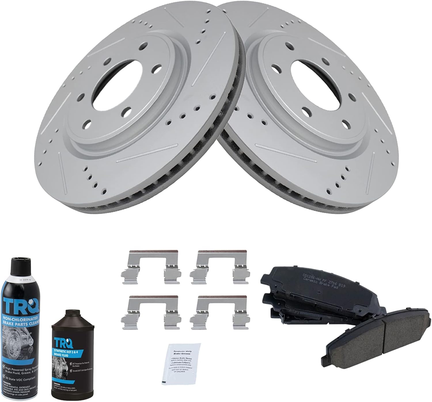 TRQ Front Performance Brake Pad & Rotor Kit for INFINITI QX56