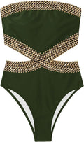 Women's Strapless Stitch Detail One Piece Swimsuit - Flattering