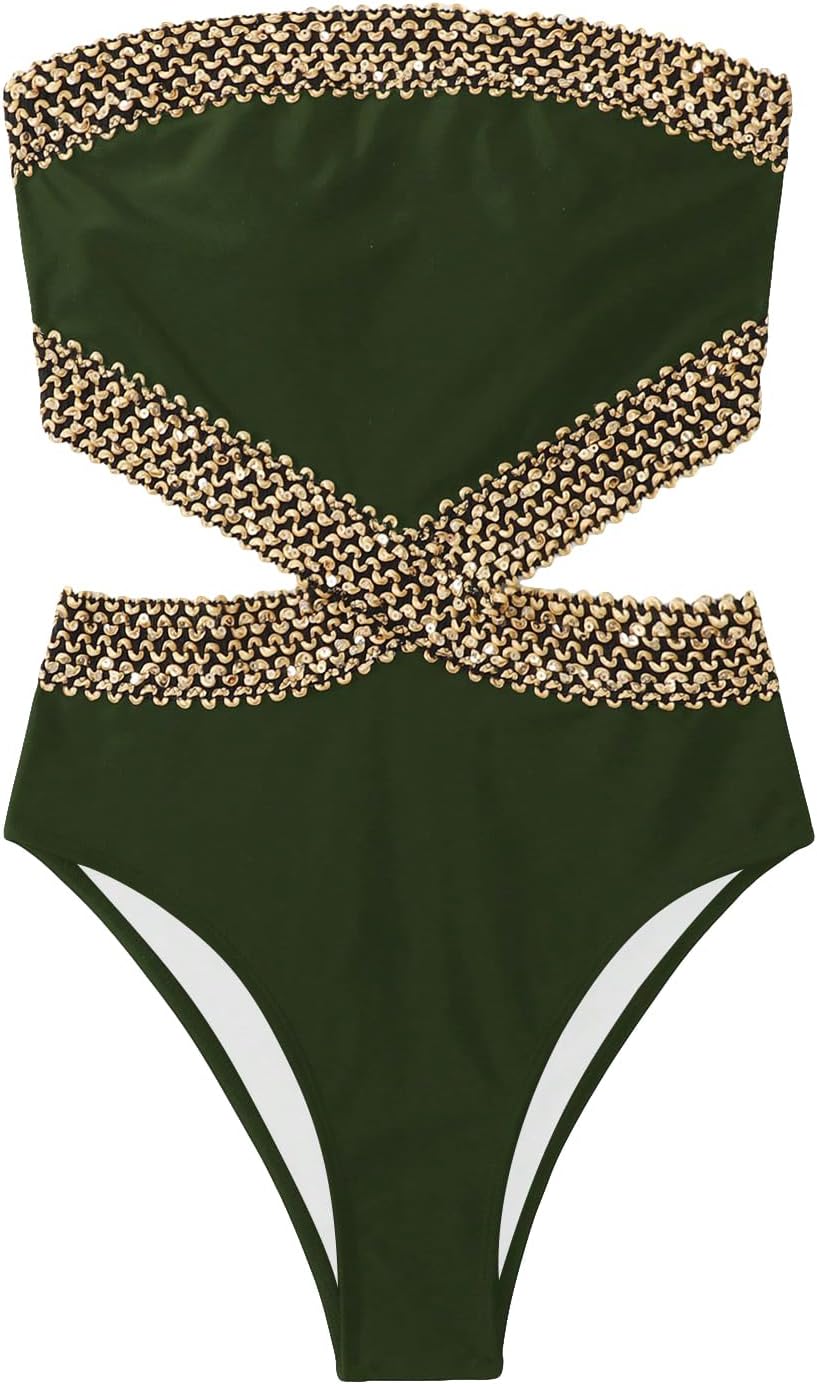Milumia Women's Stitch Detail Strapless One Piece Swimsuit Review