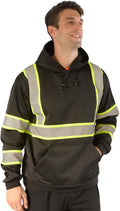 sesafety Class 3 Hi-Vis Hoodie for Men - Reflective Safety Sweatshirt