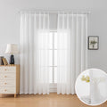 Off White Sheer Curtain Panel 52 x 84 in Pinch Pleat - Light Filtering