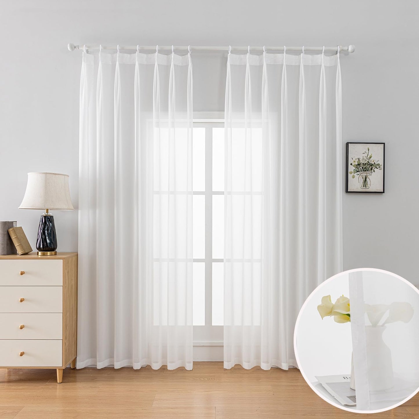 Elegant Off White Sheer Curtains for Light Filtering Decor
