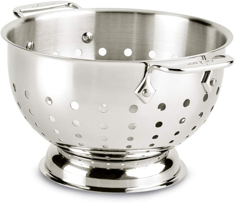 All-Clad Stainless Steel Colander 3 Quart Strainer for Kitchen