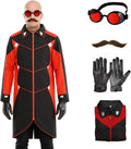 Adult Dr Villain Costume Cosplay Black Red Jacket Coat for Men