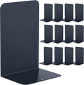 Metal Bookends 6 Pairs for Shelves - Heavy Duty Black Book Stoppers