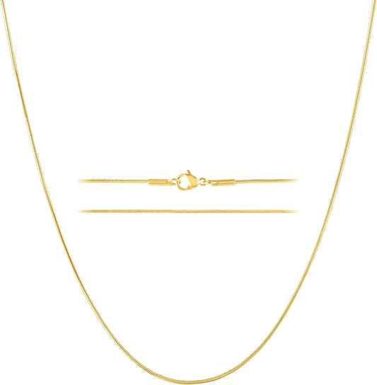 24k Gold Snake Chain Necklace - Dainty Jewelry for All