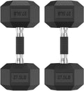 Hex Dumbbell Set 2.5-65 lb Rubber Encased Dumbbells - Durable Home
