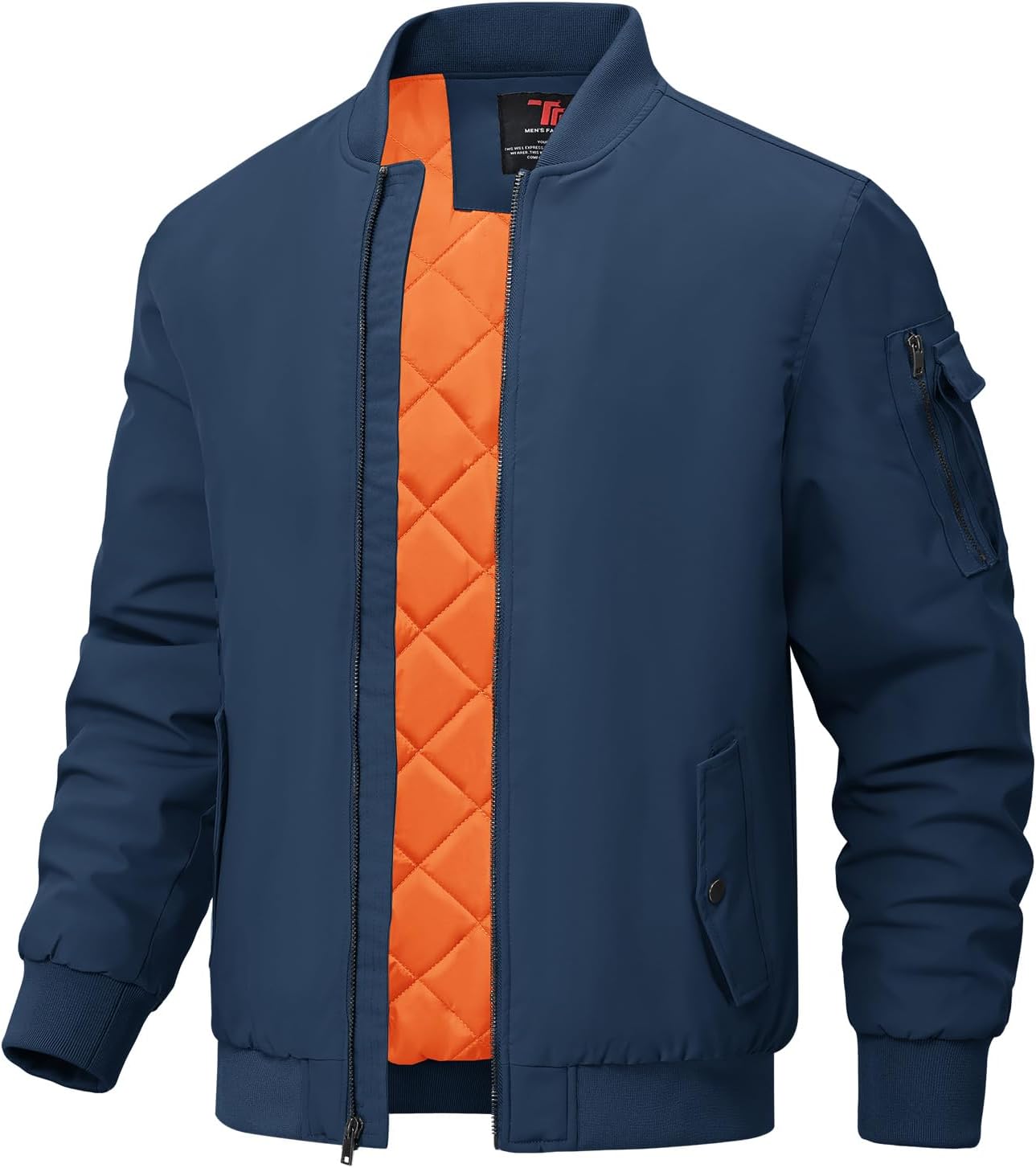 BGOWATU Men's Windproof Quilted Bomber Jacket for Winter Wear