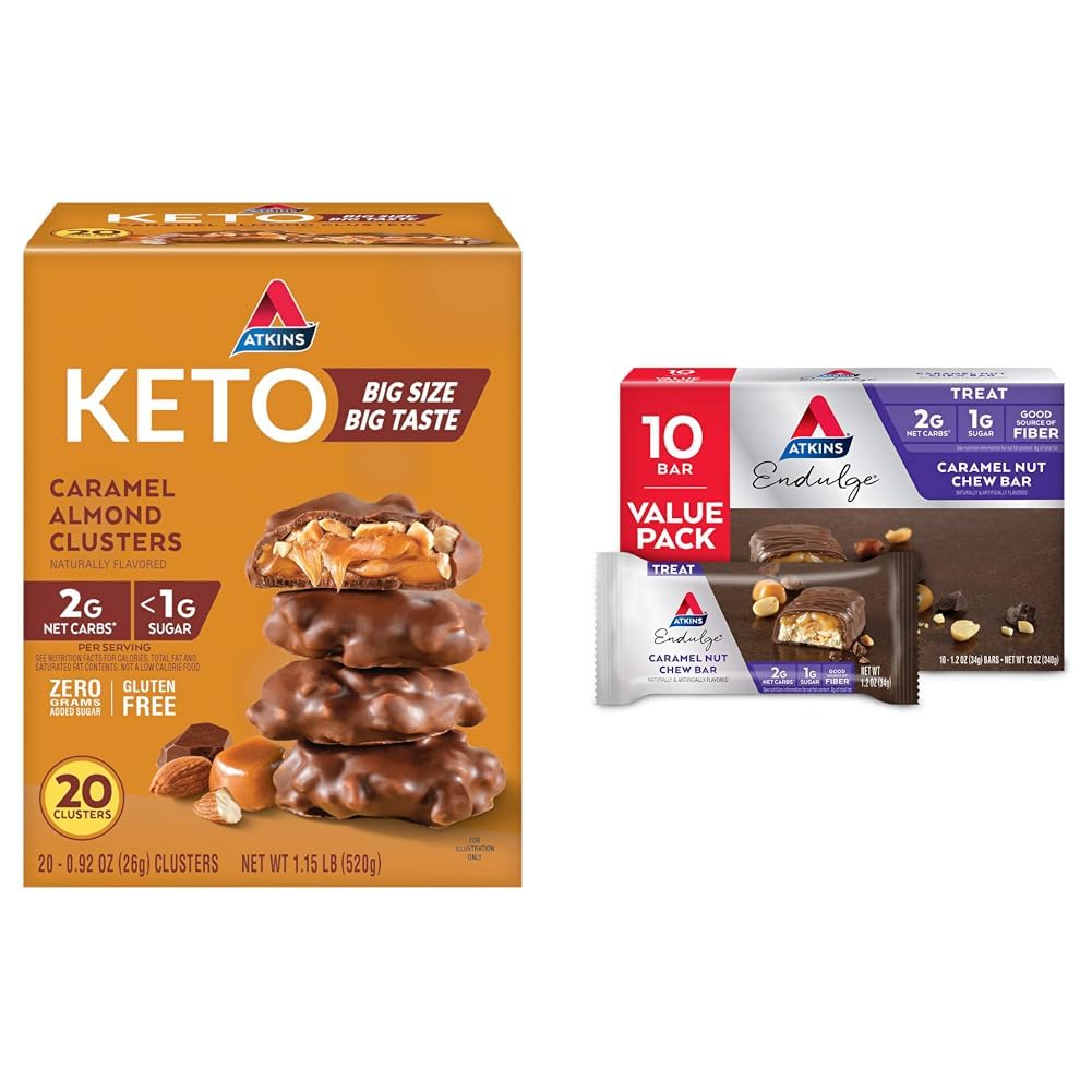 Atkins Caramel Almond Clusters & Endulge Nut Chew Bars