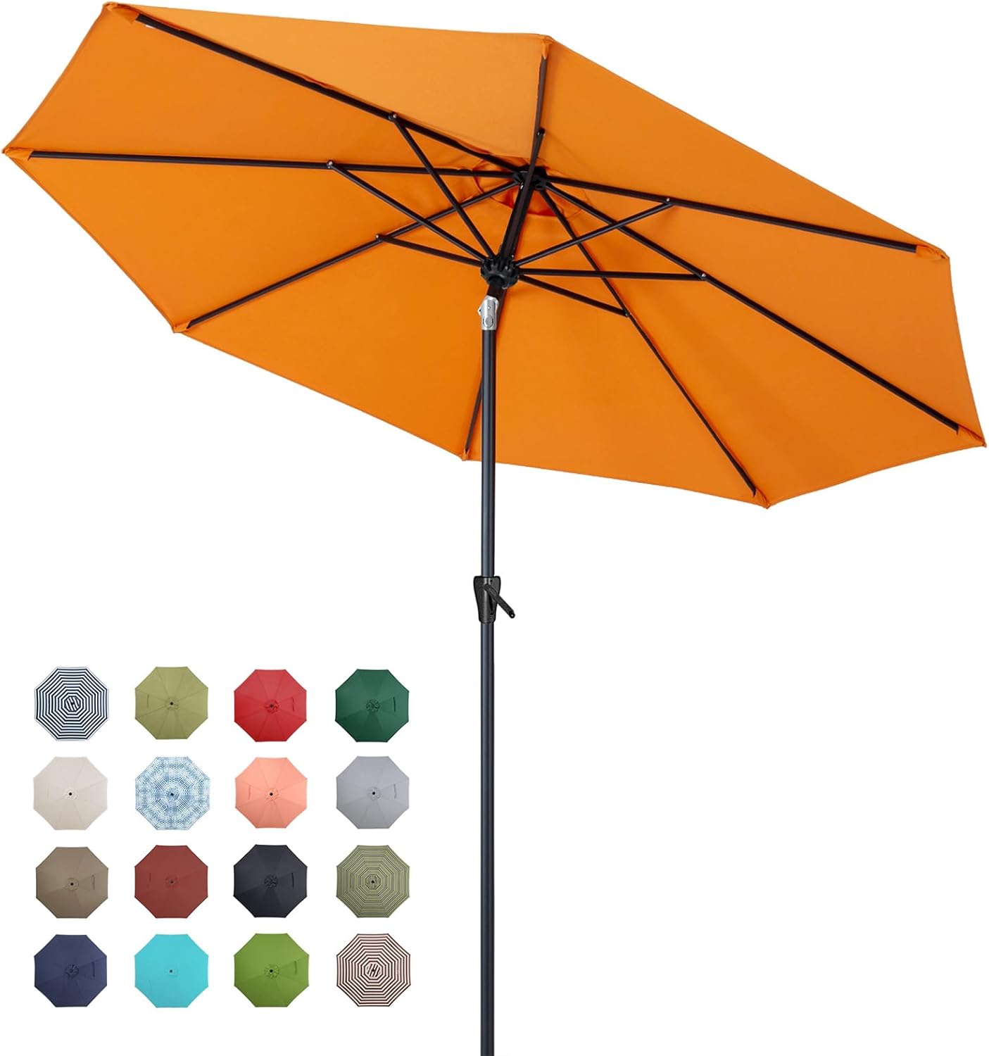 Tempera Patio Market Outdoor Table Umbrella with Crank & Tilt