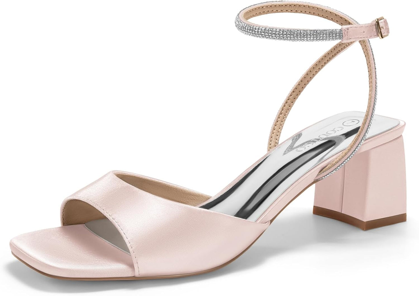 Coutgo Womens Heeled Sandals with Rhinestones for Elegance
