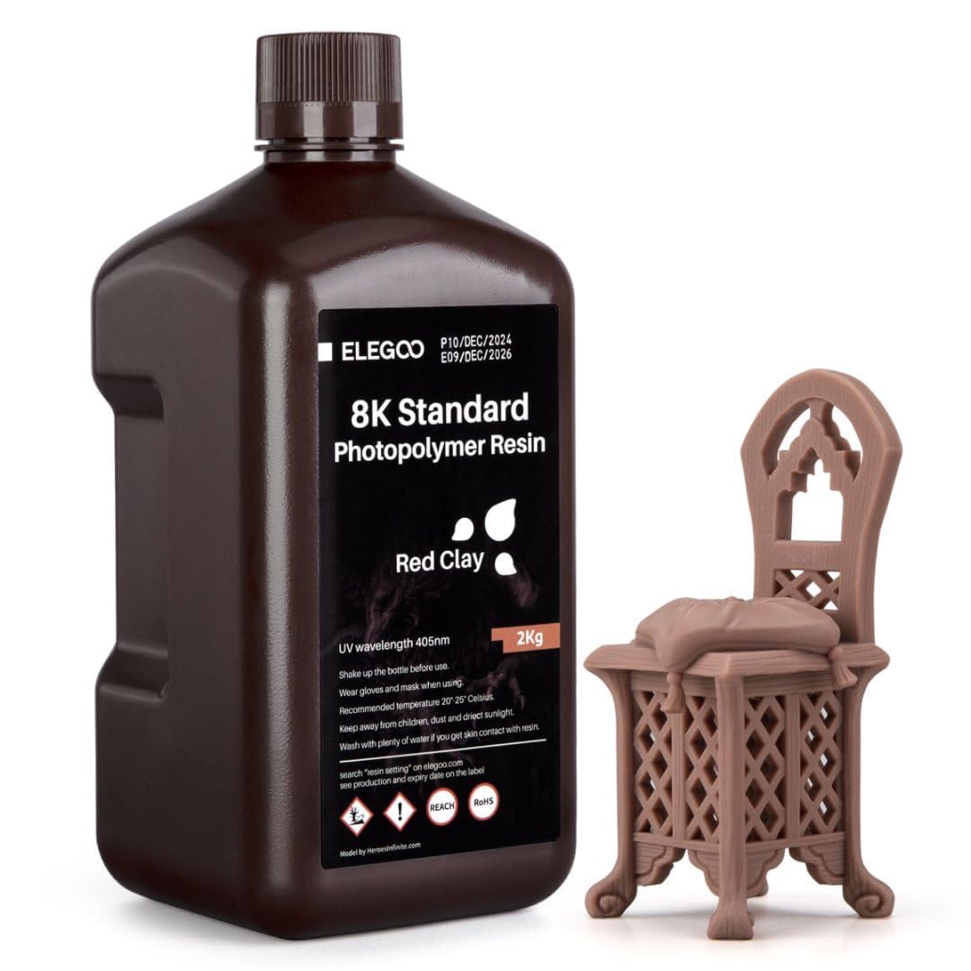 ELEGOO 8K Standard Photopolymer 3D Printer Resin for Stunning Prints