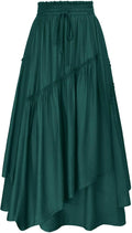 Scarlet Darkness Renaissance Maxi Skirt - Flowy Layered Pirate Costume