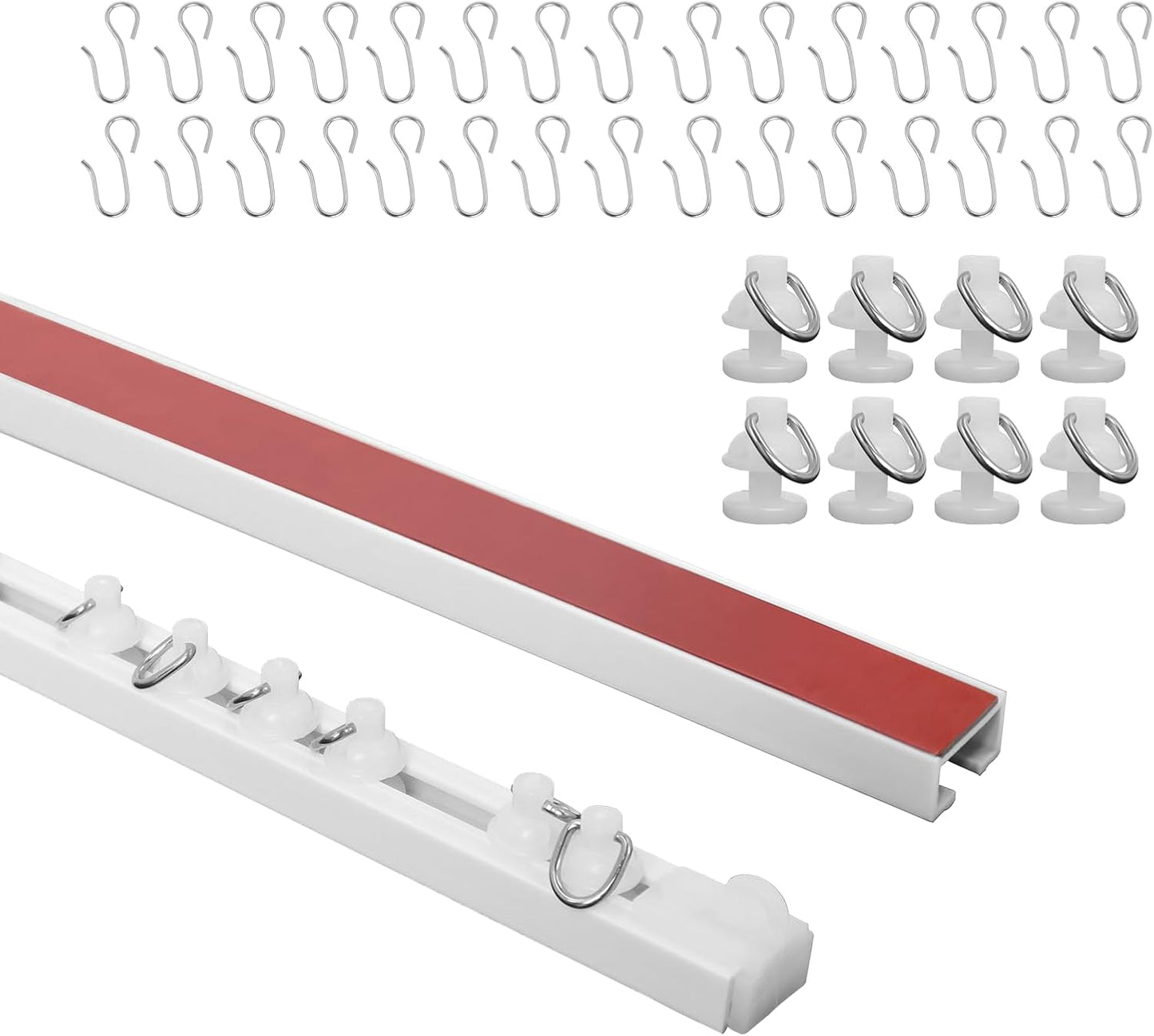 Wadoy 9.8FT Self-Adhesive Ceiling Curtain Track - Easy Install & Versatile Use!