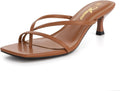 Strappy Kitten Heels Flip Flops Square Open Toe - Chic Low Heel