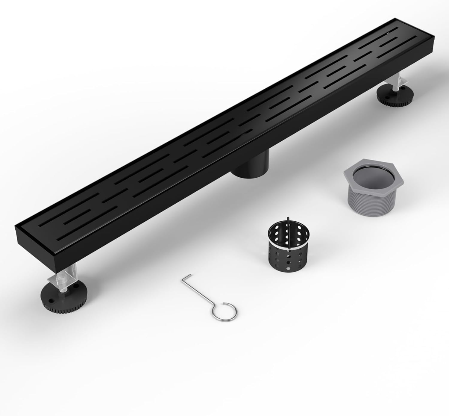 Stainless Steel Black Linear Shower Drain 36 Inch with Grate