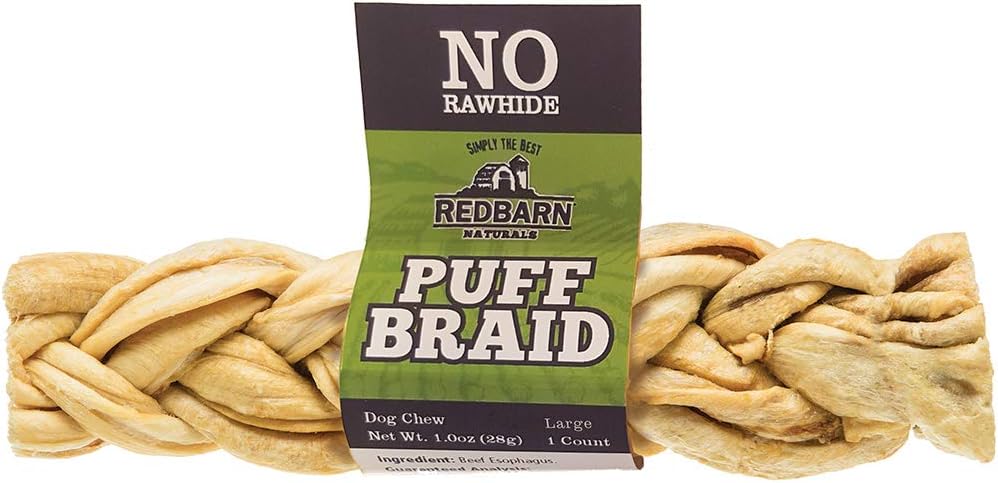 Redbarn Puff Braid Large Dog Treats for Healthy Chewing