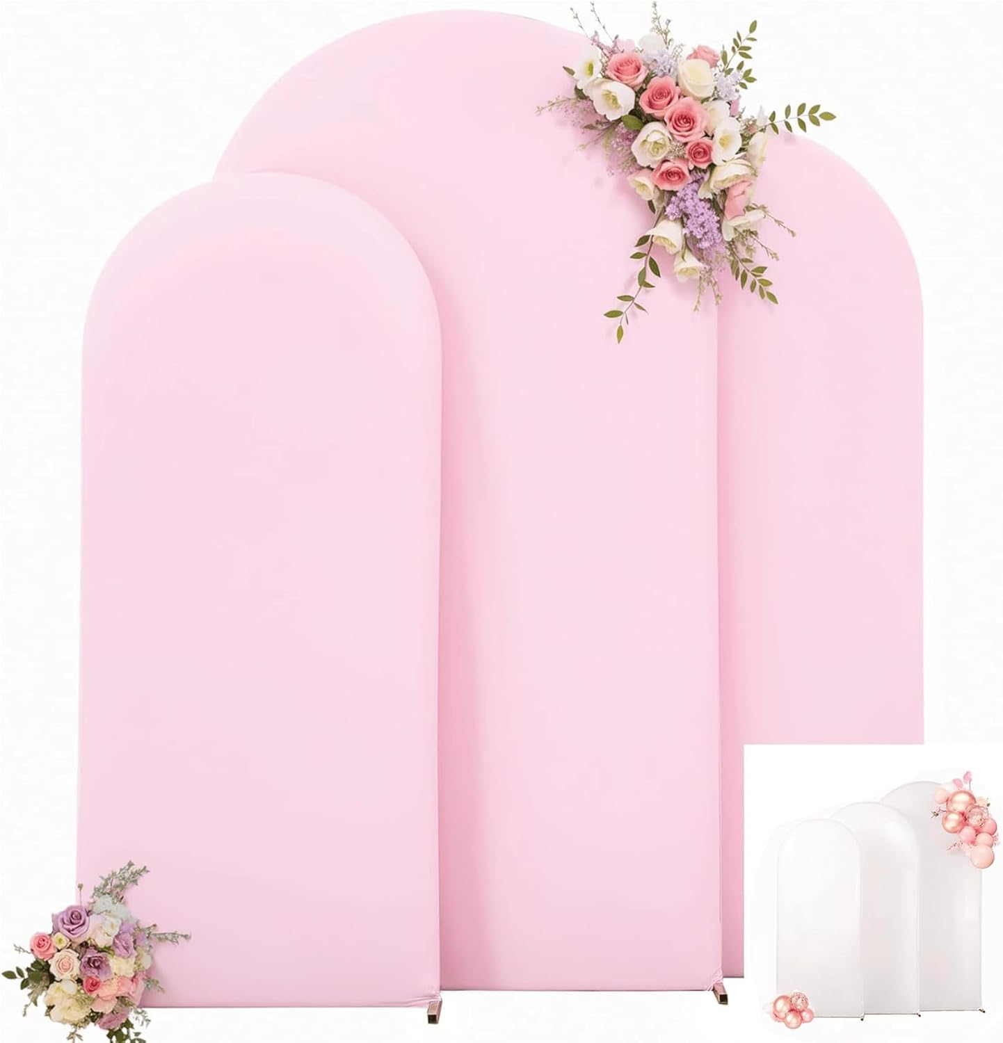 Set of 3 Arch Backdrop Covers for Weddings and Parties