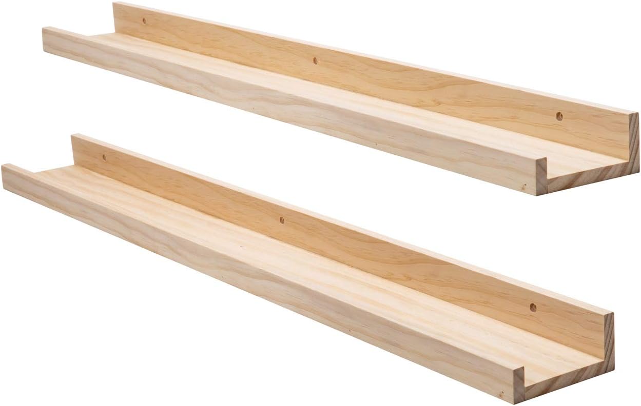 AZSKY 48 Inch Picture Ledge Floating Wall Shelf Set of 2