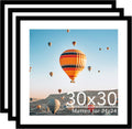30x30 Picture Frame Set of 3 with 24x24 Mat for Photos