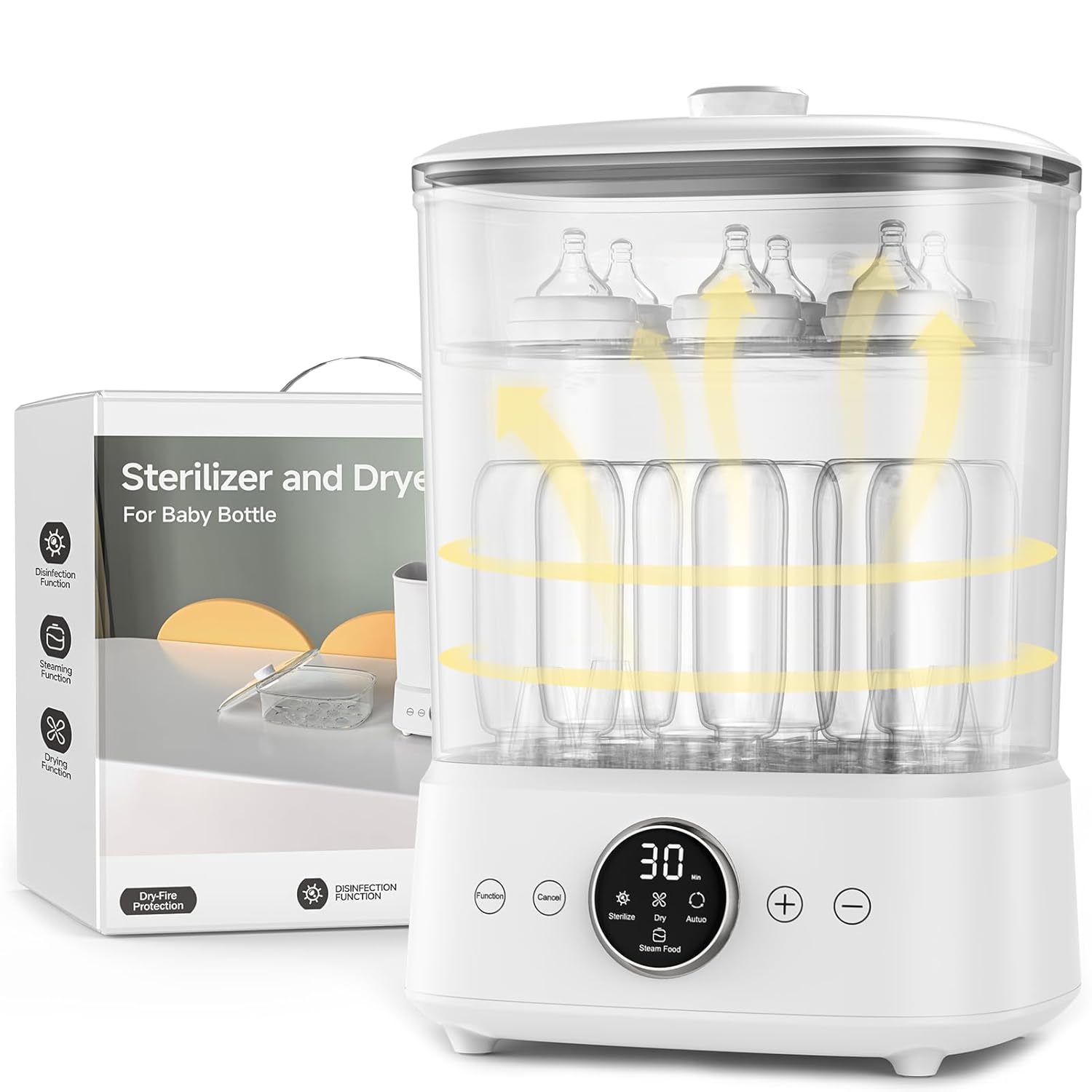 Baby Bottle Steamer and Dryer - 5-in-1 Electric Cleaner