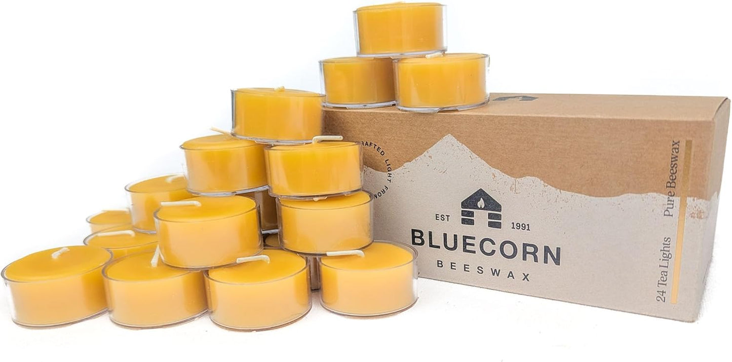 Pure Beeswax Tea Light Candles for Clean Burning Ambience