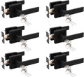 Probrico Entry Door Lever with Lock and Key - Keyed Alike Matte Black