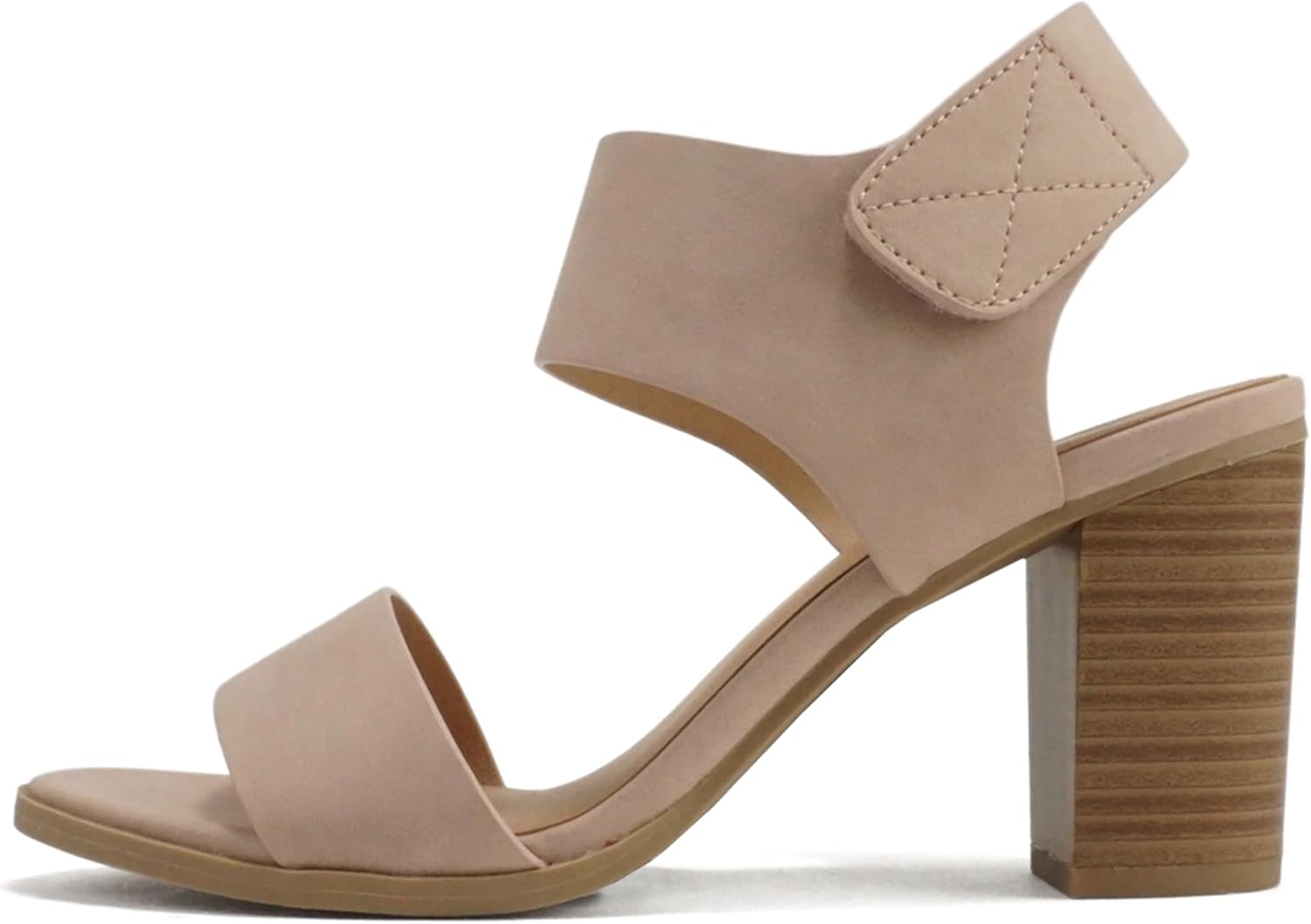 Soda Wait-A Women Open Round Toe Chunky Heel Dress Sandals
