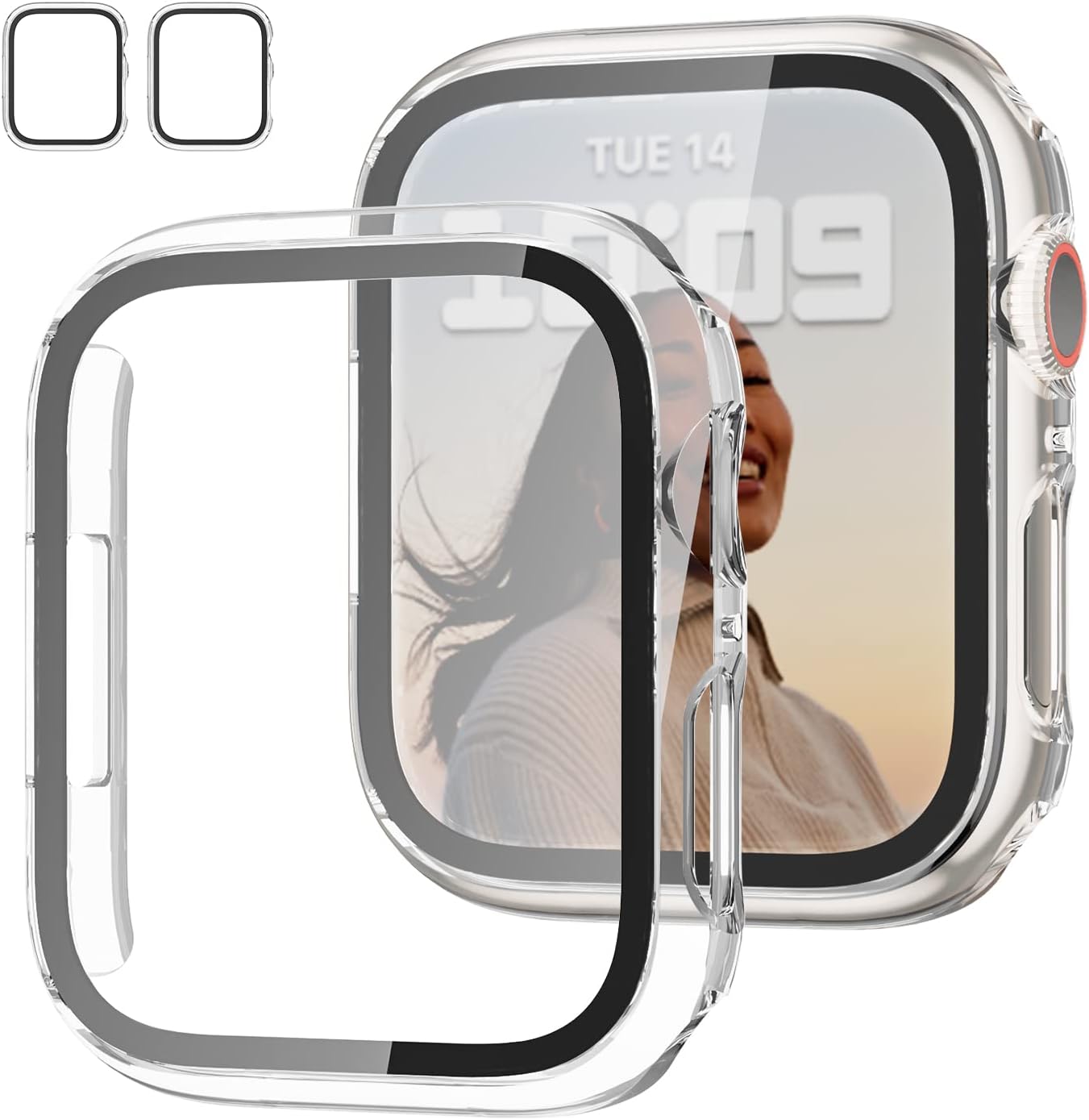 Ultra-Thin Clear Apple Watch 41mm Case + Glass Protector Set