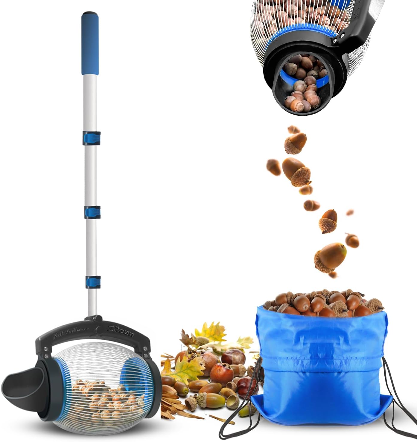 Zozen Acorn Picker Upper Roller - Efficient Acorn Collector